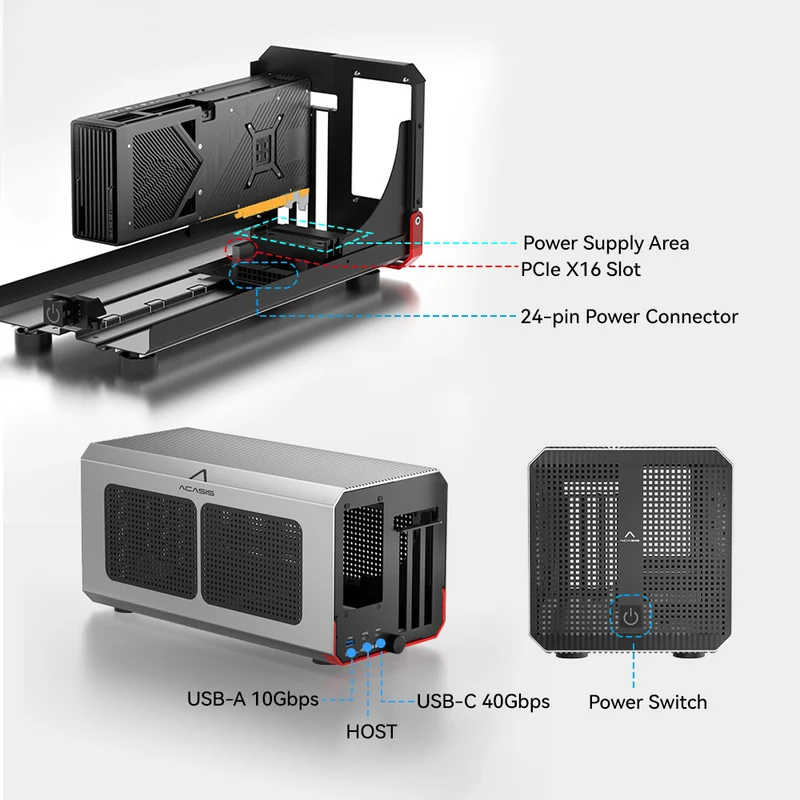 Acasis 40Gbps eGPU Enclosure T - đánh giá và giá Thunderbolt 4 External Gpu Enclosure